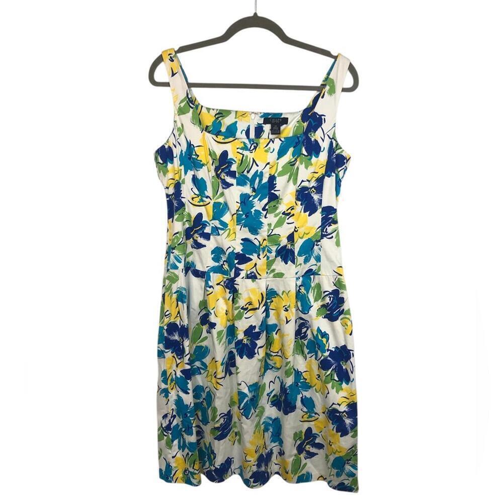 Chap Floral Print Summer Dress Square Neck Box Pleats